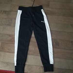 Puma black and white slim fit sweat pants